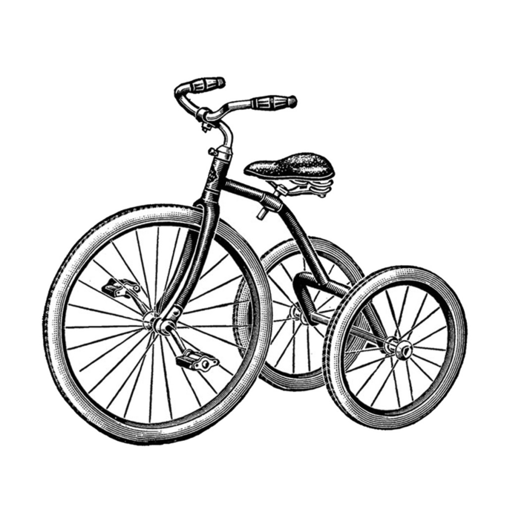 free vintage digi stamp_tricycle
