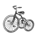free vintage digi stamp_tricycle
